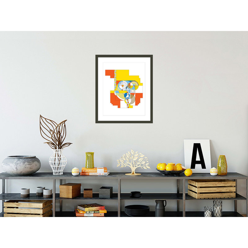 Tapis Hoffman par Frank Lloyd Wright - impression giclée encadrée, H 28,14 po x l 23,5 po