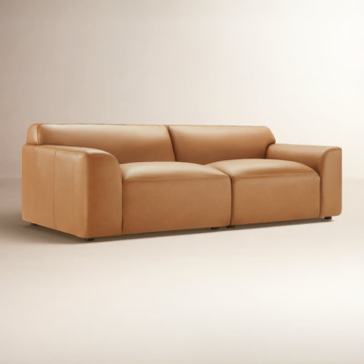 Morell 93" Genuine Leather Modular Sofa