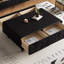 Table basse en bois massif sculpté de style médiéval-106778020