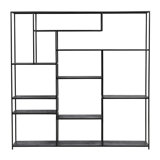 Daren 71" x 71" Metal Bookcase, Black