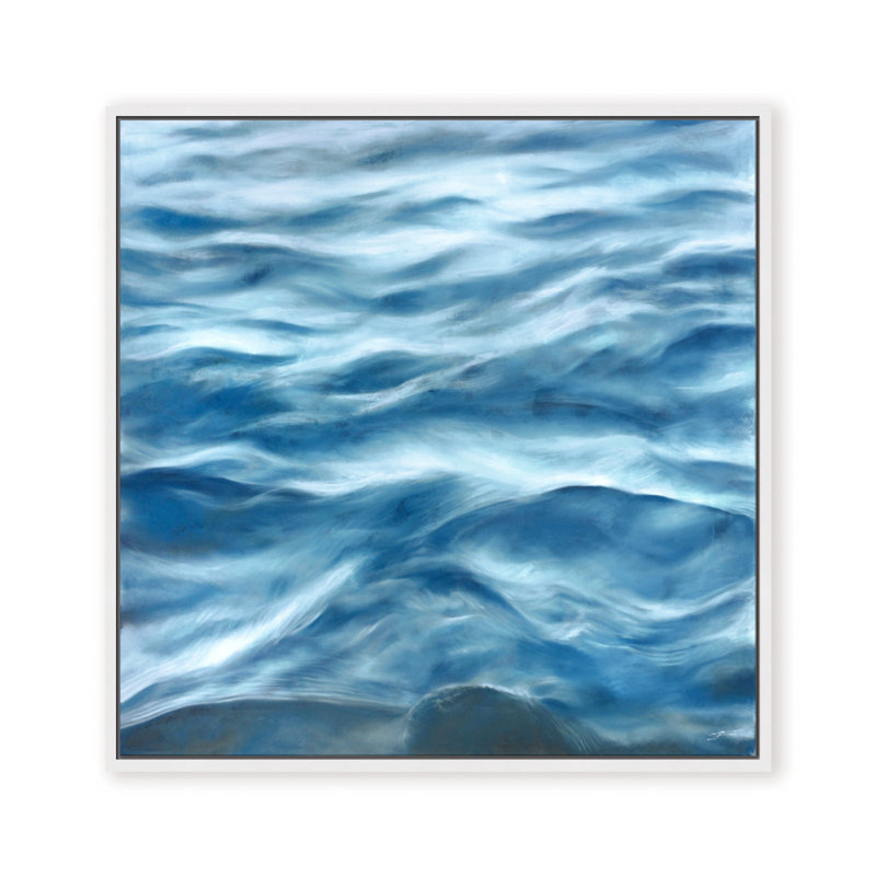 Coastal Retreat Underwater Clouds III by  - Floater Frame Print on Canvas, 30" H x 30" W x 2.375" D, Framed Canvas, White