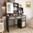 Makeup Vanity With Lights In 3 Colors & Openable Mirror, Vanity Desk With 4 Drawers & 1 Cabinets & Shelves, Vanity Table Rattan Vanity Dresser, For Bedroom-512324030