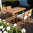 Multi-Person Outdoor Acacia Wood Dining Table And Chair Set, Thick Cushions, Suitable For Balcony, Vourtyard, And Garden.