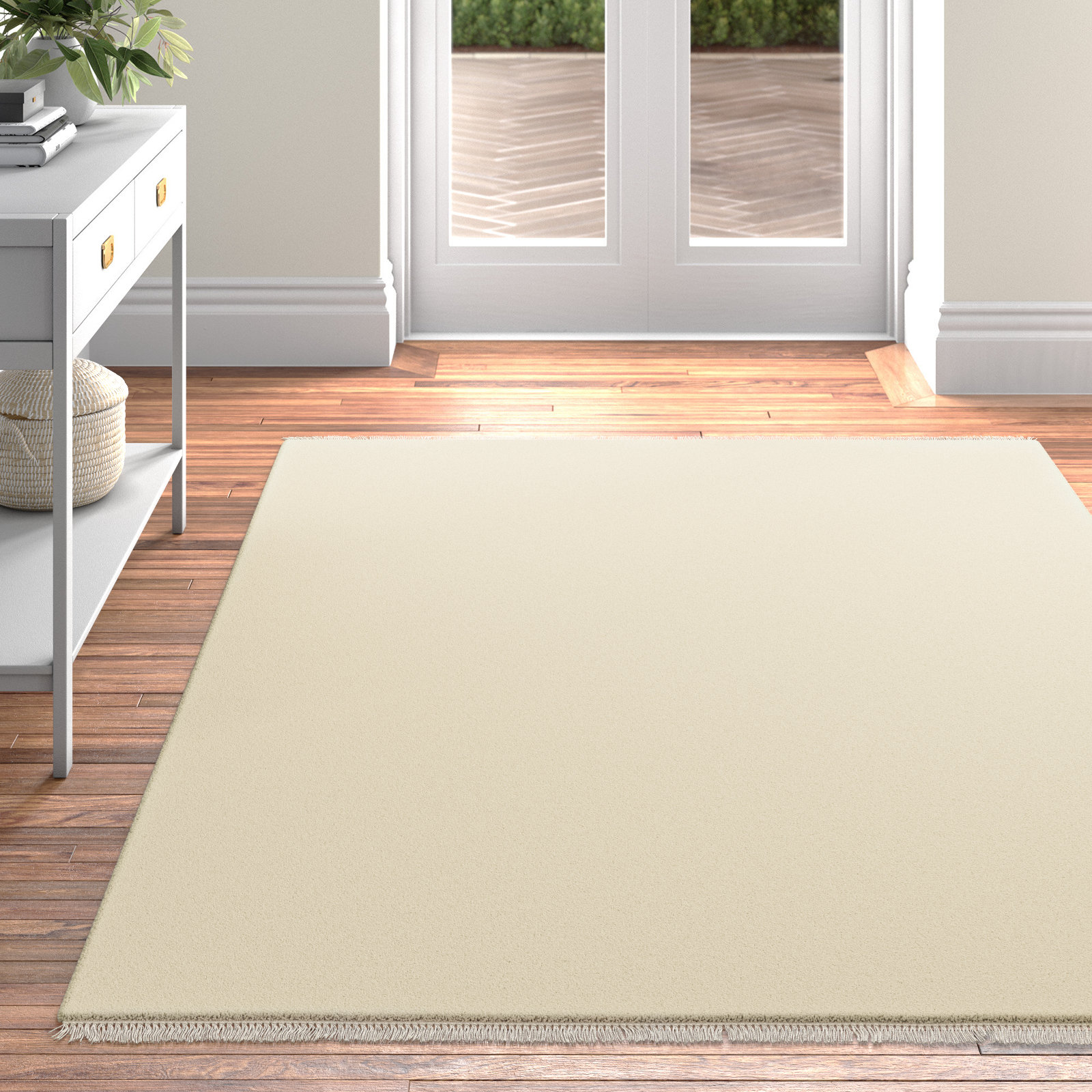 Clio Hand-Loomed Gray Wool Rug, Rectangle 6' x 9'