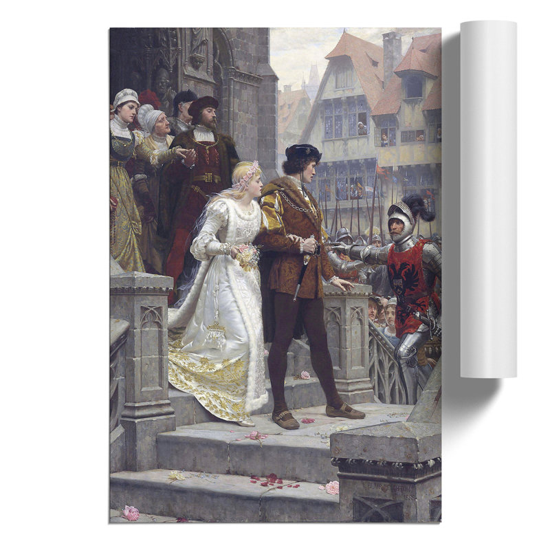 Call to Arms by Edmund Leighton - Unframed Painting, 59cm H x 42cm W x 0.1cm D