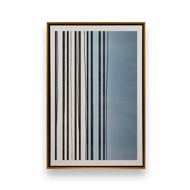 Twilight Stripes v1, H 36,75 po x l 24,75 po x P 1,75 po, Toile polie avec cadre flottant doré