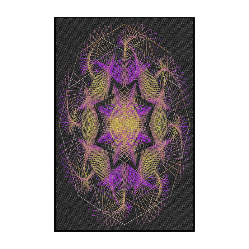 Tapis noir/beige à tisser électrique, Rectangle 8 pi x 12 pi