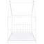 Lit simple blanc en métal - Charmante chambre à coucher essentielle. Structure sécuritaire. Aucun sommier tapissier requis. Assemblage facile. 75 po x 39,2 po. Produit de 42 lb. Hauteur totale de 63,8 po. 18 pièces de lattes. 6 à 8 po
