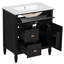 Meuble-lavabo 30 po avec lavabo en céramique, tiroir rabattable-40349531