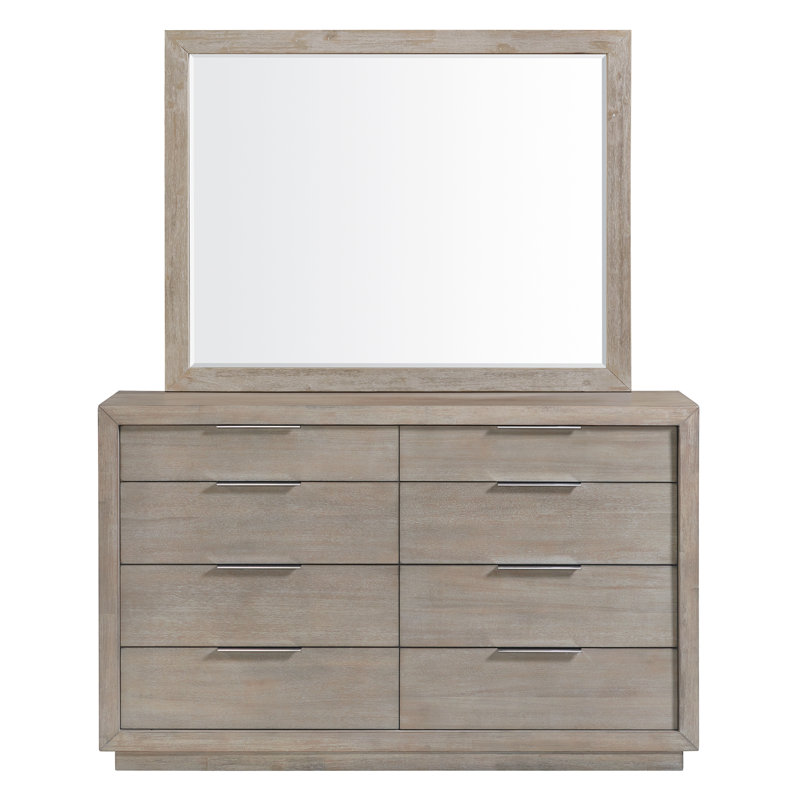 Ensemble commode et miroir gris