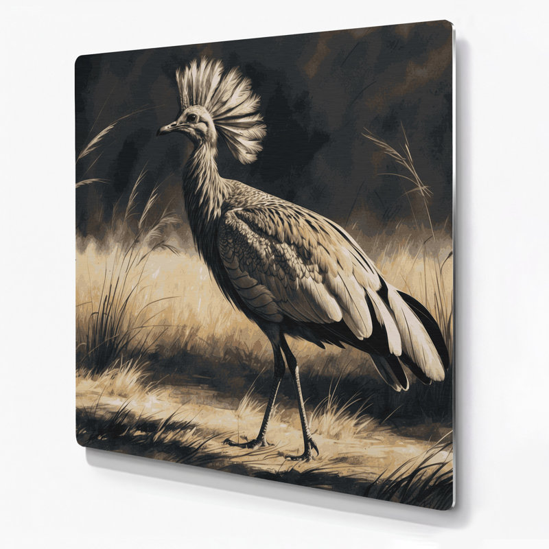 Faune Kori Outarde murale en métal gris, H 12 po x l 12 po