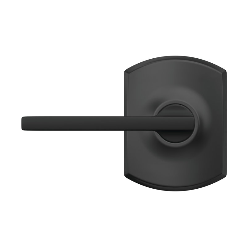 Latitude Lever with Greenwich Trim Hall and Closet Lock, Matte Black
