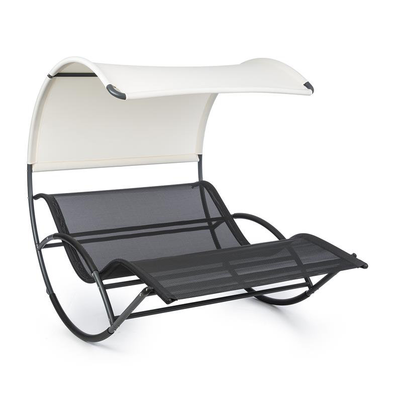 182cm Long Reclining Schwingliege, Black