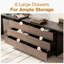  Table de bureau extensible pour 2 personnes avec 6 tiroirs de rangement-1072903457