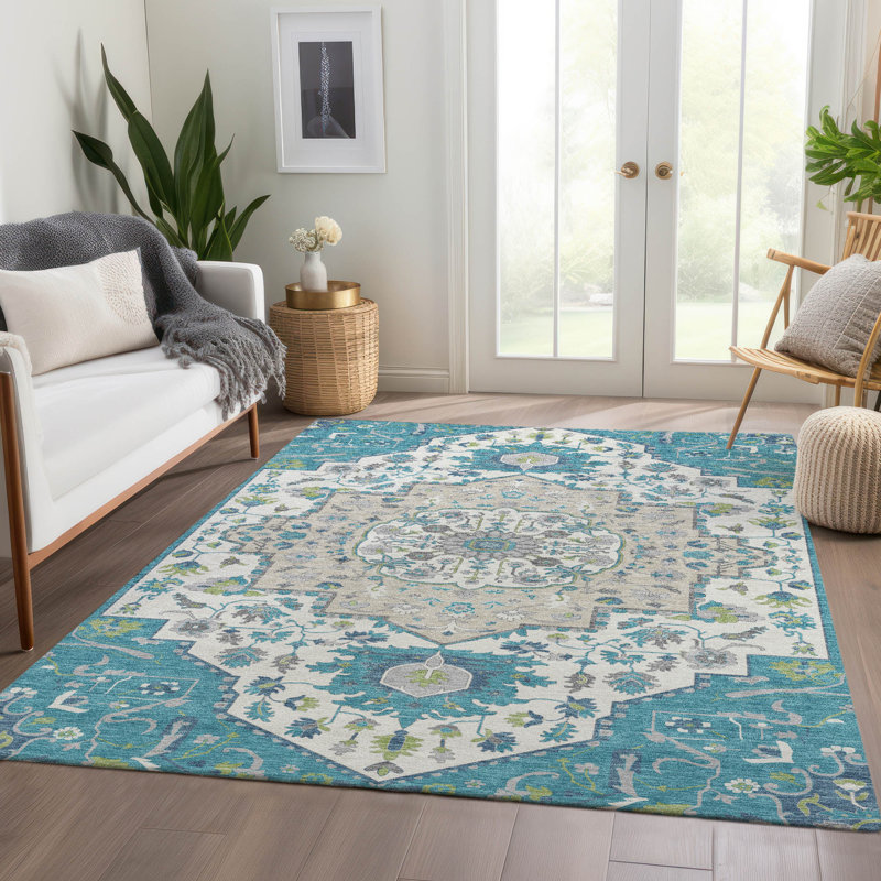 Tapis oriental Jelinek AMF985 lavable à la machine de qualité supérieure, Rectangle 10 pi x 14 pi