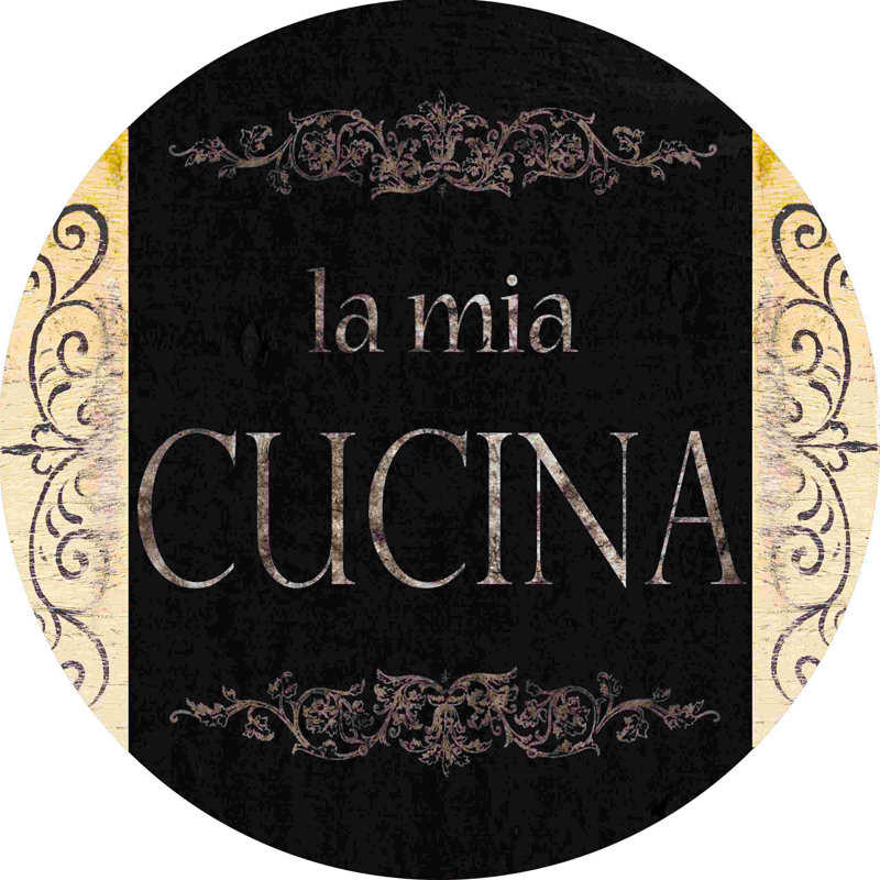 La Mia Cucina - Art textuel sur toile tendue, H 20 po x l 20 po