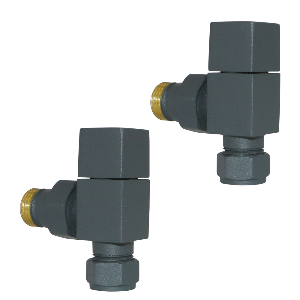 One Pair Manual Angled Square Head Valves For Radiator Towel Rail