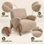 Fauteuil d'appoint moderne et compact en velours, avec accoudoirs incurvés et pieds en bouleau massif, idéal pour le salon, le bureau ou la pièce à vivre.-1983379831
