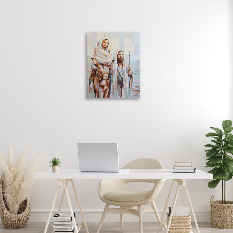 Art mural sur toile La Nativité moderne, par Linda Sperruche, H 24 po x l 30 po