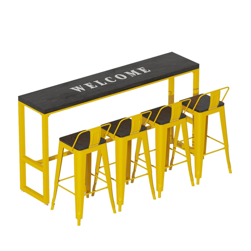Katence Solid Wood Top Trestle Dining Set, 5
