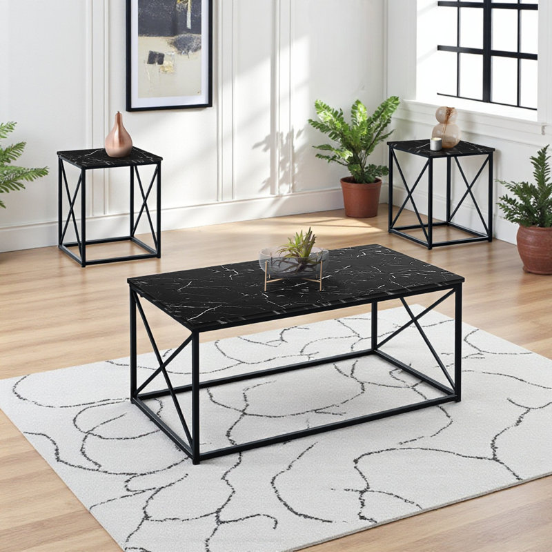 Table de bout, table d'appoint, 3 pièces Svante