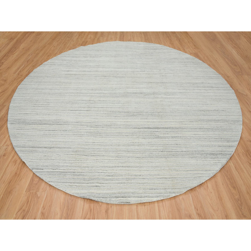 Tapis ivoire en laine noué à la main de conception unique 12 pi 1 po x 12 pi 1 po nouvel âge Rudden