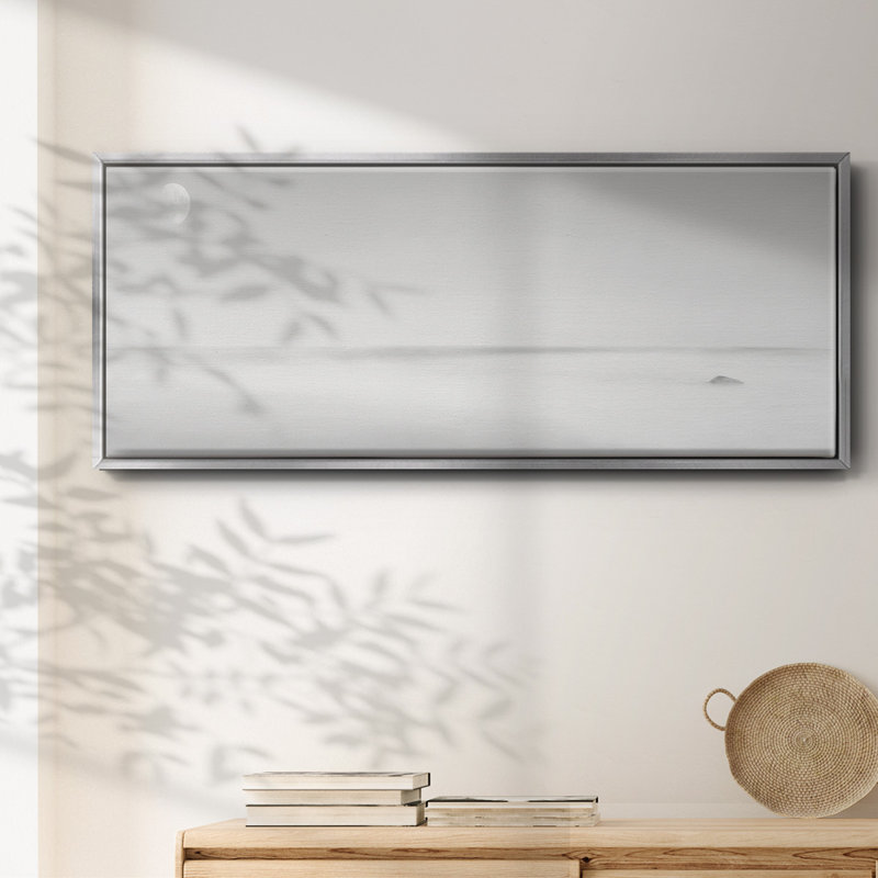 Panneau noir et blanc Water XV - toile encadrée, H 12 po x l 30 po