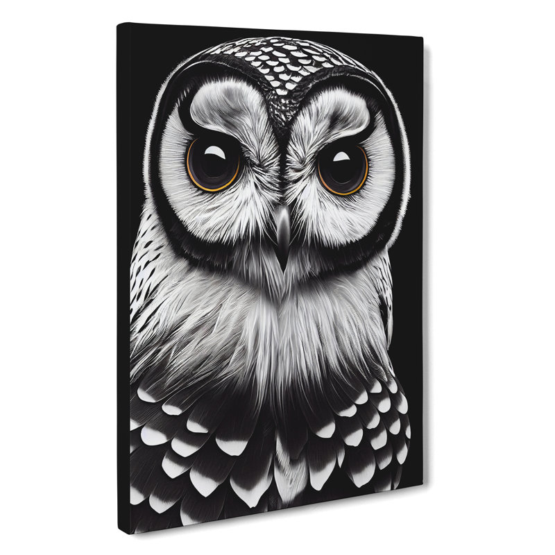 Welcoming Owl - Wall Art, 50cm H x 35cm W x 3cm D, Wrapped Canvas