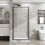 Cabine de douche d'angle sans cadre avec 1/4 po Verre trempé transparent, ouverture pivotante, pour salle de bain moderne