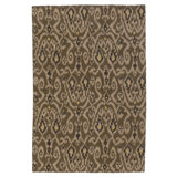 Flatweave Wool Ikat Area Rug in Olive And Multi