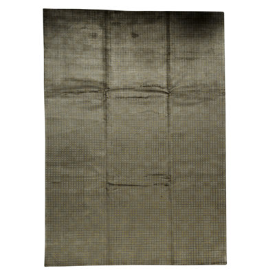 Tapis vert clair et doré de haute qualité noué à la main
