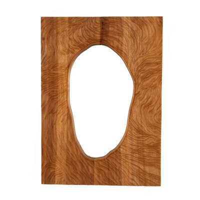 Miroir 20 po Timeline, miroir décoratif rectangulaire rétro en bois de rose massif, miroir irrégulier, convenant à la salle de bain, la chambre à coucher, le salon, le vestibule, etc.