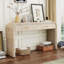 Console unique de style rétro avec un design ouvert et deux tiroirs supérieurs pour un décor élégant et un grand espace de rangement