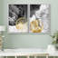 Anneau d'arbre souche de bois gris doré moderne neutre, images chics sur toile, impression sur toile 2 pièces-92285560-92285564