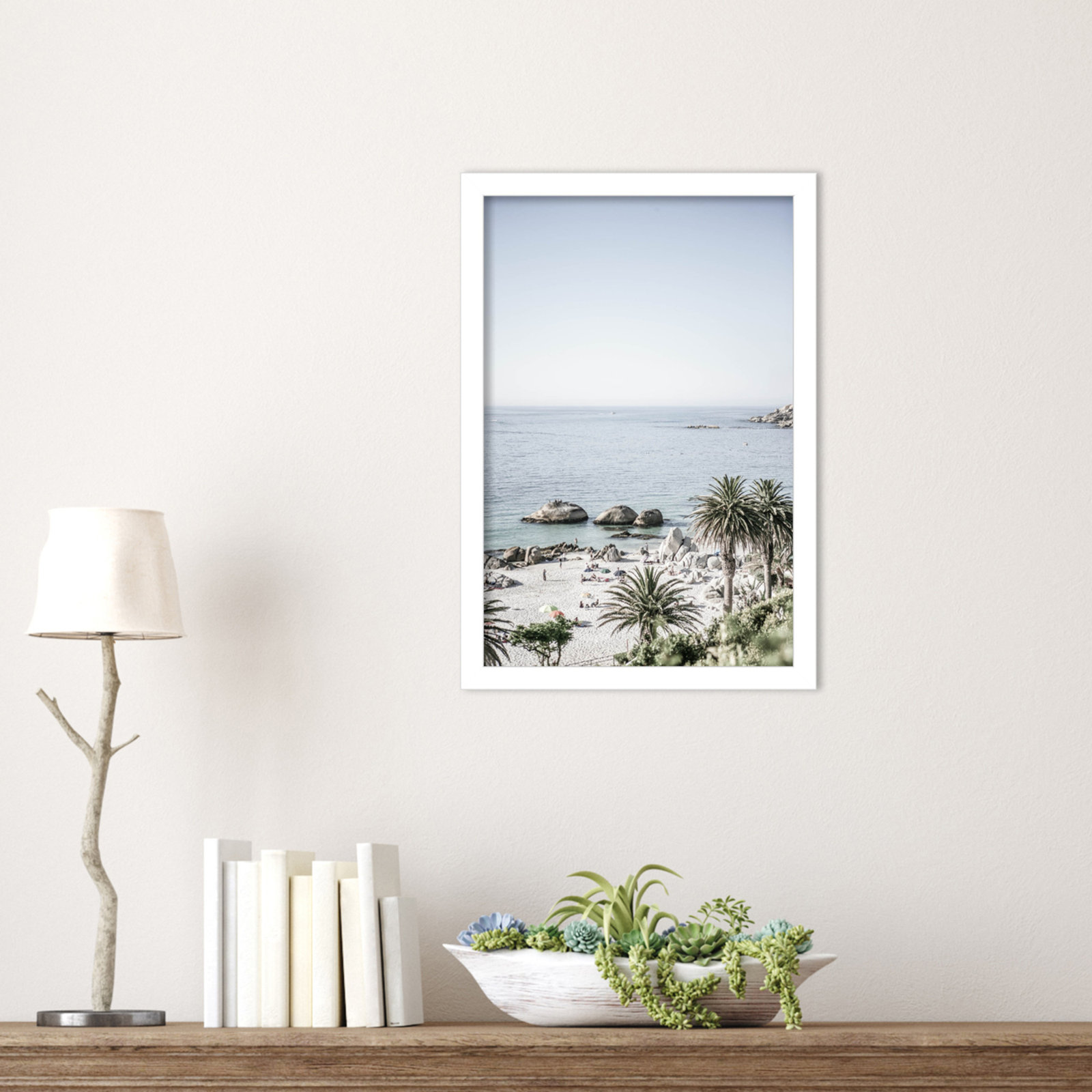 Pindall "Clifton Beach" Print, White, 17" H x 12" W