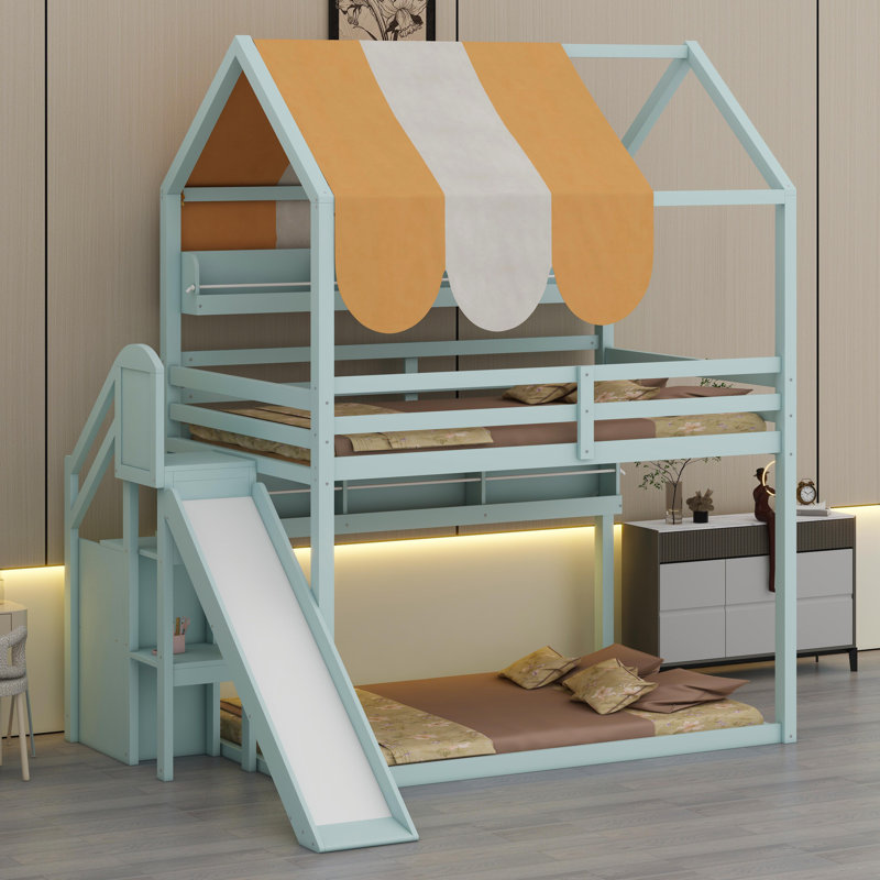 Lit House avec auvent, Vert clair