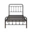 Structure de lit plateforme simple en métal avec tête de lit victorienne - Lit en fer noir robuste avec rangement sous le lit et sans sommier-400753028-400753029