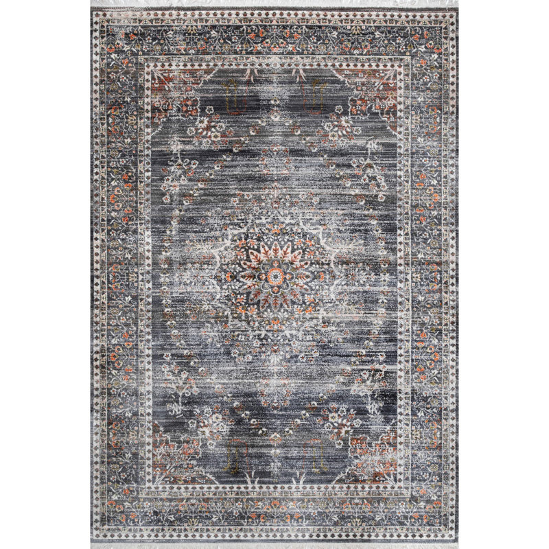 Simonetti Oriental Gray Area Rug, Rectangle 5' x 7'9"