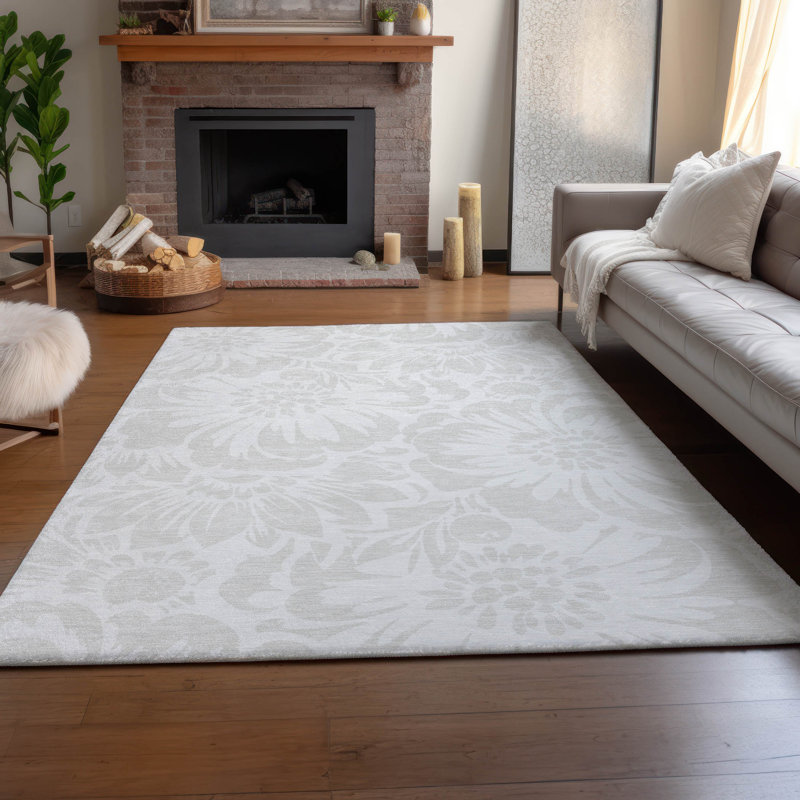 Premium Machine Washable Cerrito AMF551 Ivory Rug, Rectangle 10' x 14'