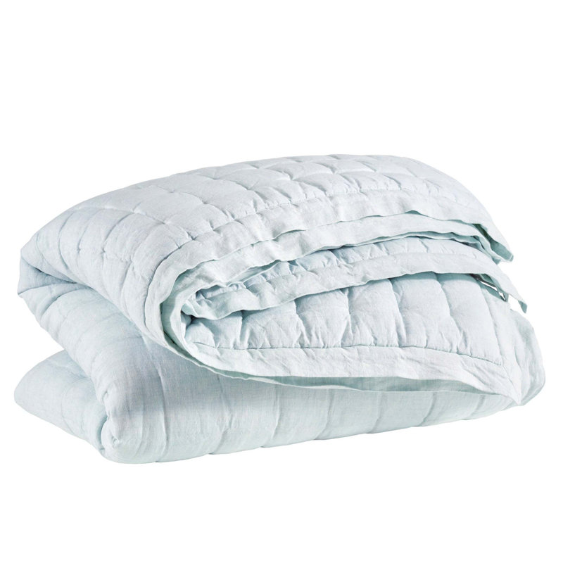 Lush Linen Puff, Full/Queen Quilt, Sky