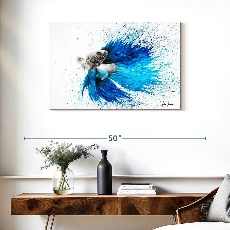 Brampt Phthalo Fish Tail, 24" H x 36" W