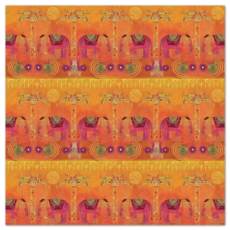 Exotic Elephants Sample by Andrea Haase - No Frame Print on Plastic / Acrylic, 65cm H x 65cm W