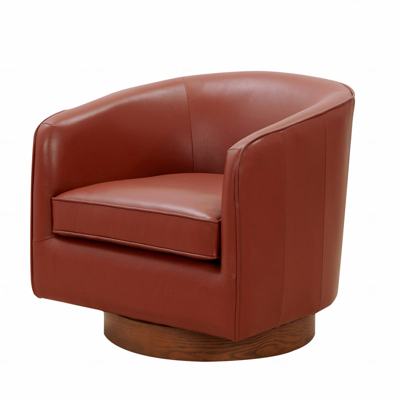 Fauteuil de fonction pivotant en cuir Caramel