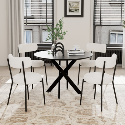 Ensemble de salle à manger à piédestal rond avec chaise Teddy