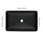 22 In. Corner Rectangular Bathroom Sink With Faucet And Pop-Up Drain In Matte Black Glass