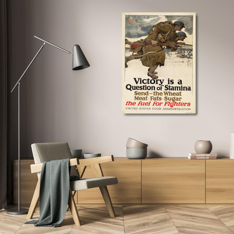 «Victory Is a Question of Stamina» par Harvey T. Dunn - Art mural sur toile tendue avec châssis, H 24 po x l 17 po