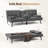 Futon Sofa Bed Convertible Folding Faux Leather Couch with 2 Cup Holders-637097285
