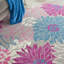 Tapis bleu tissé à la machine 9 pi x 12 pi floral