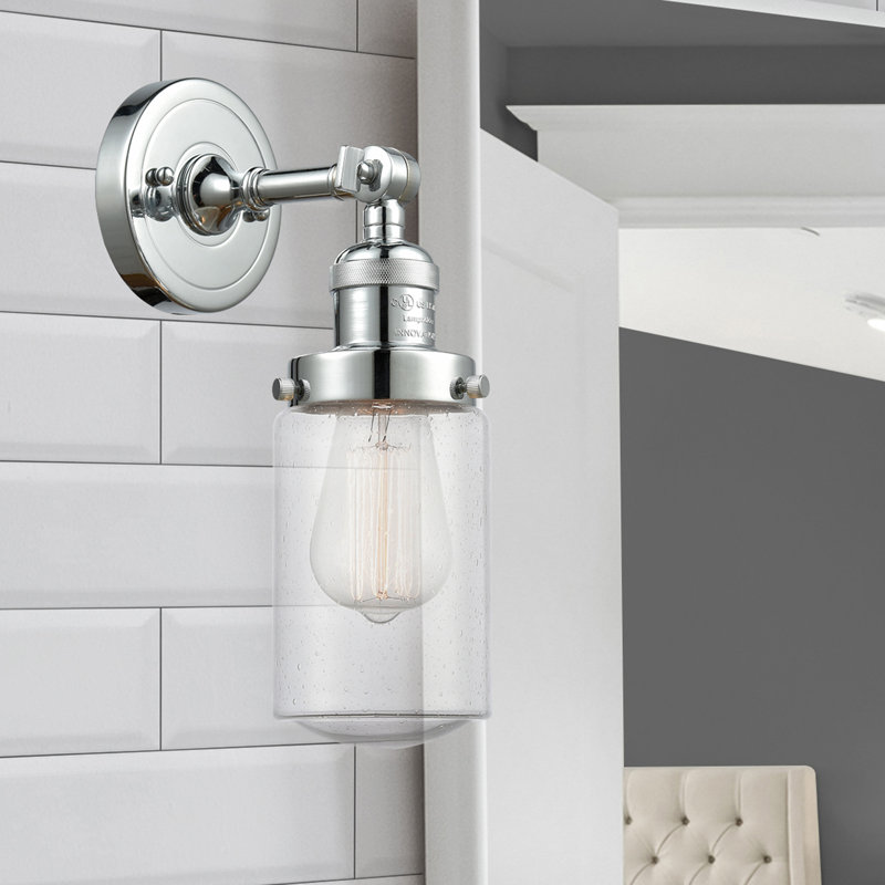 Armed Sconce, Polished Chrome, Seedy, Bulb Not Included