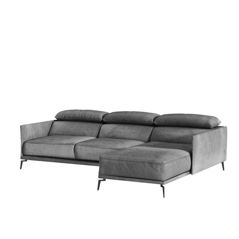 Beaman 4 Seater Corner Sofa , Left Hand Facing, Light Grey